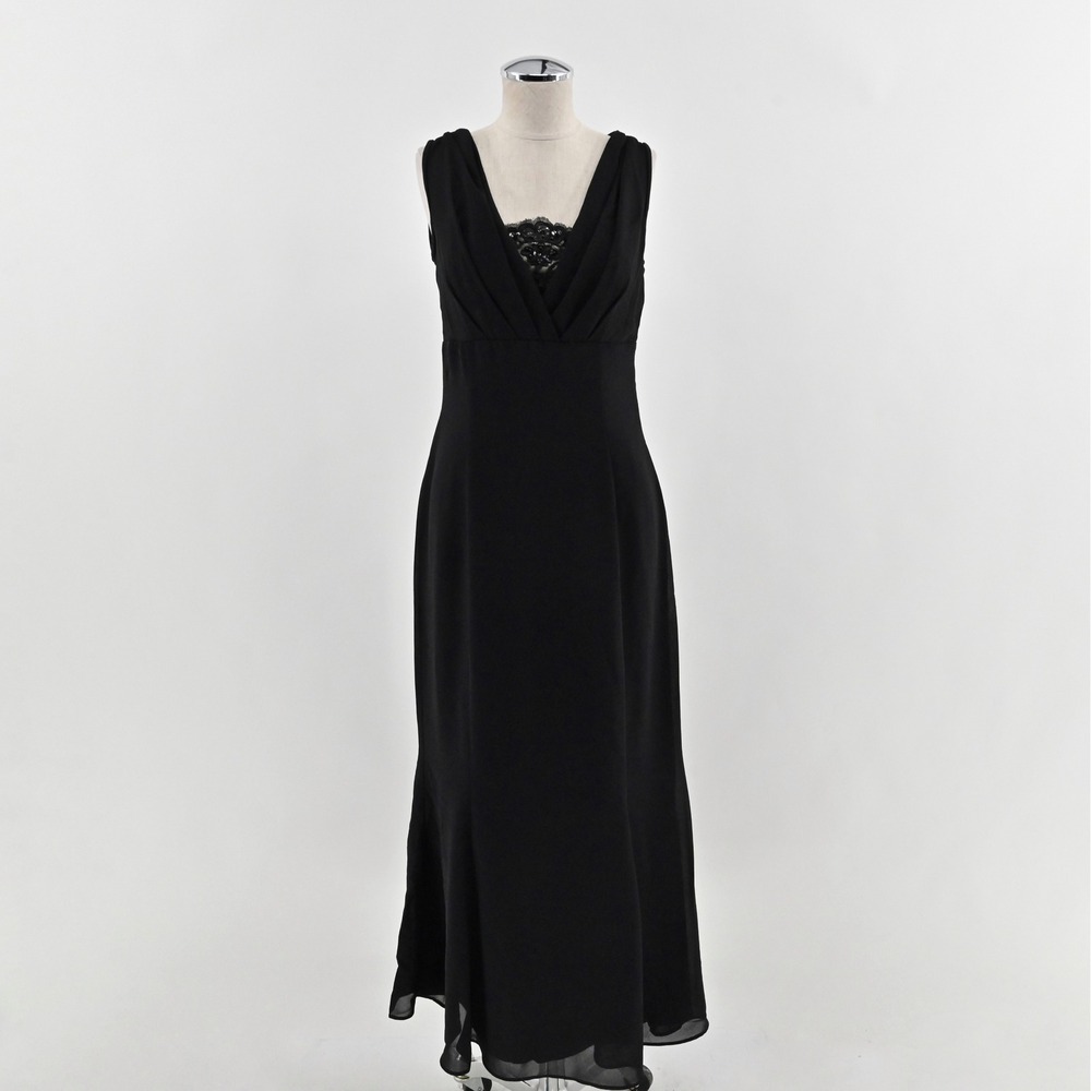 Scott McClintock Whimsigoth Gown‎ Size 8 Y2k Black Formal Maxi Dress Lace Vamp